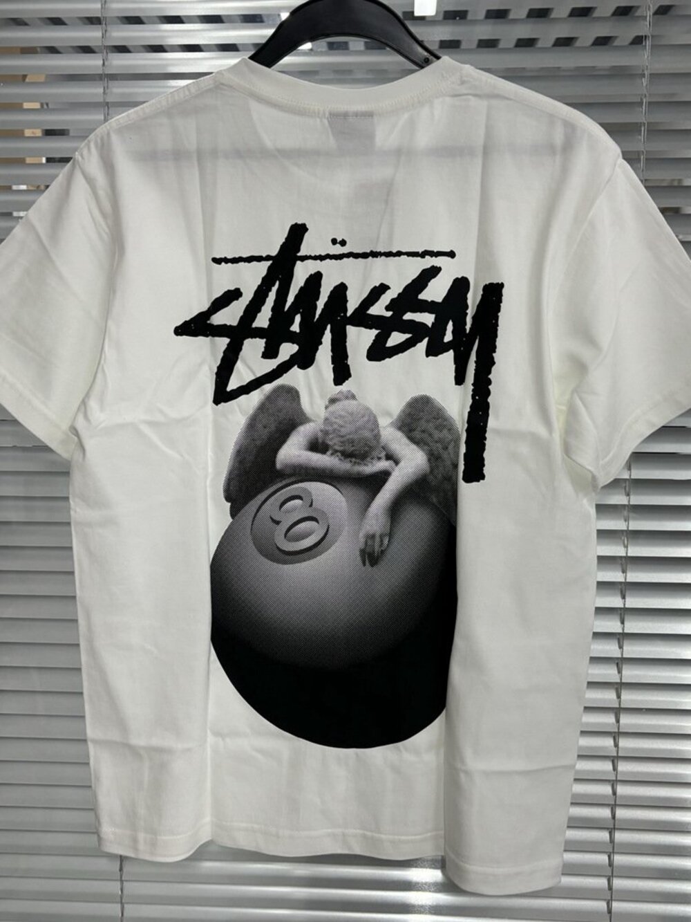 Stussy White 8‑Ball Angel Graphic Short Sleeve T‑Shirt